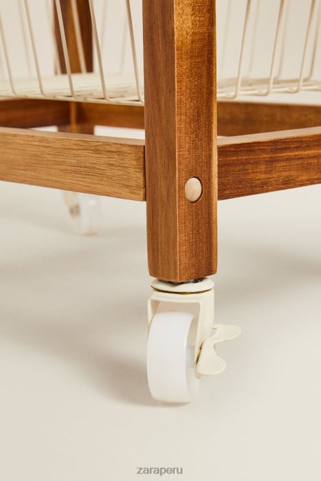 Zara unisexo muebles de almacenamiento de madera y metal con ruedas BDP8J1680 accesorios beige claro