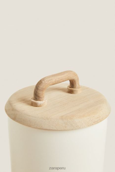 Zara unisexo tarro de cerámica y madera BDP8J1689 accesorios crema