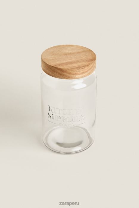 Zara unisexo tarro de cristal con tapa de rosca BDP8J1684 accesorios beige claro