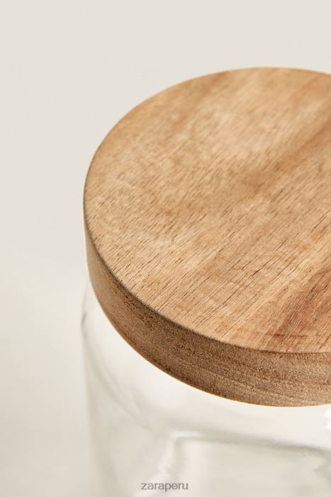 Zara unisexo tarro de cristal con tapa de rosca BDP8J1684 accesorios beige claro