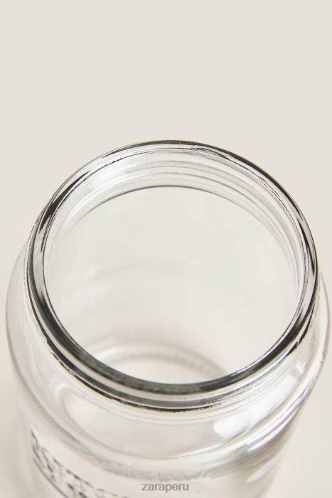Zara unisexo tarro de cristal con tapa de rosca BDP8J1684 accesorios beige claro
