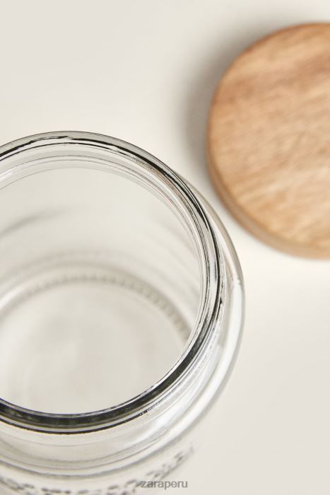 Zara unisexo tarro de cristal con tapa de rosca BDP8J1684 accesorios beige claro