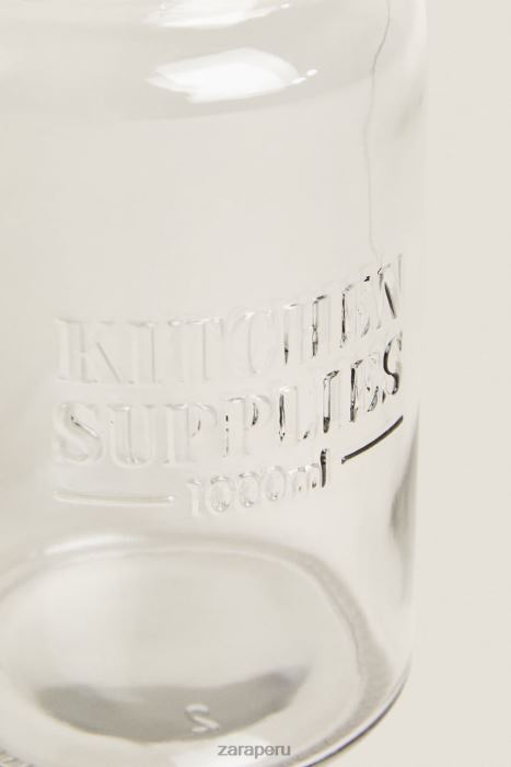 Zara unisexo tarro de cristal con tapa de rosca BDP8J1684 accesorios beige claro