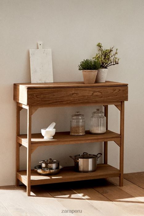 Zara unisexo unidad de almacenamiento de madera BDP8J1682 accesorios beige claro