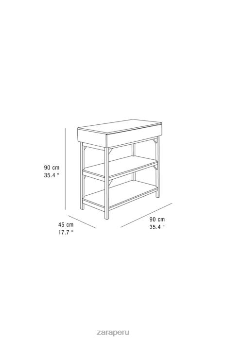 Zara unisexo unidad de almacenamiento de madera BDP8J1682 accesorios beige claro