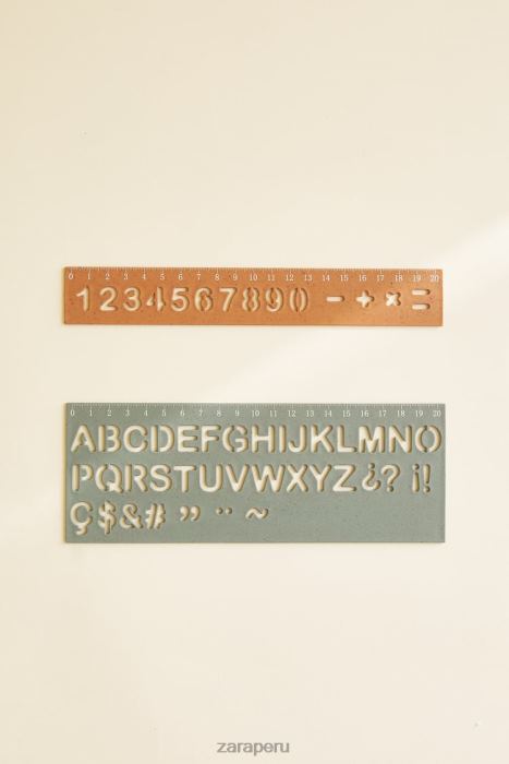 Zara unisexo reglas de números y alfabetos (paquete de 2) BDP8J1581 accesorios multicolor