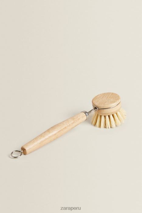 Zara unisexo cepillo de vajilla de madera BDP8J1789 accesorios beige claro