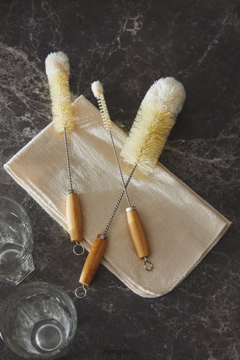 Zara unisexo cepillo para botellas (paquete de 3) BDP8J1790 accesorios beige claro