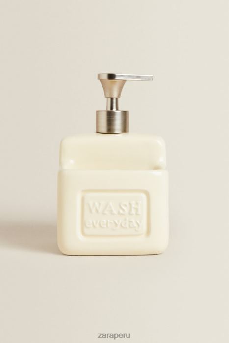 Zara unisexo dispensador de jabón para platos con almacenamiento BDP8J1786 accesorios crema