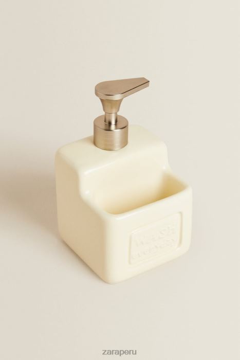 Zara unisexo dispensador de jabón para platos con almacenamiento BDP8J1786 accesorios crema