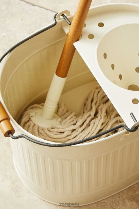 Zara unisexo juego de trapeador y balde BDP8J1780 accesorios crema