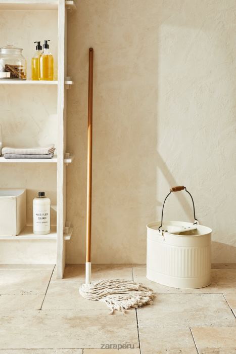 Zara unisexo juego de trapeador y balde BDP8J1780 accesorios crema