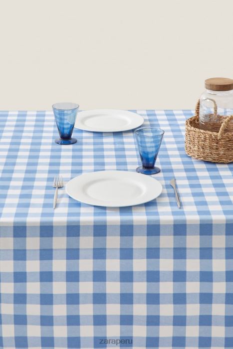 Zara unisexo mantel a cuadros de resina BDP8J1668 accesorios azul