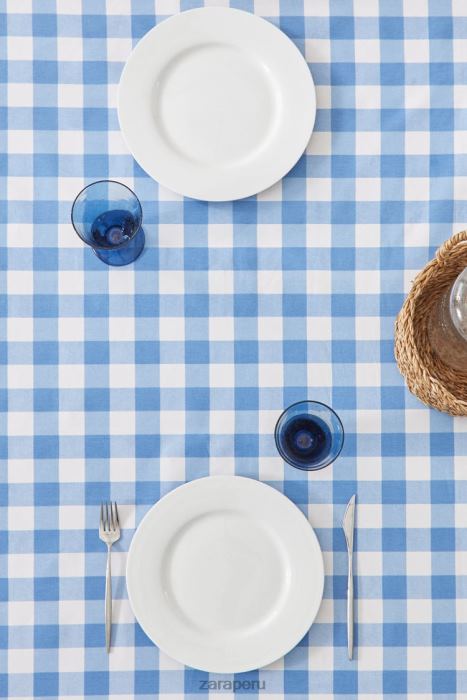 Zara unisexo mantel a cuadros de resina BDP8J1668 accesorios azul