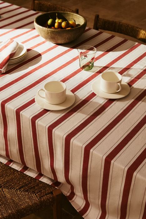 Zara unisexo mantel a rayas de hilo teñido BDP8J1664 accesorios ladrillo