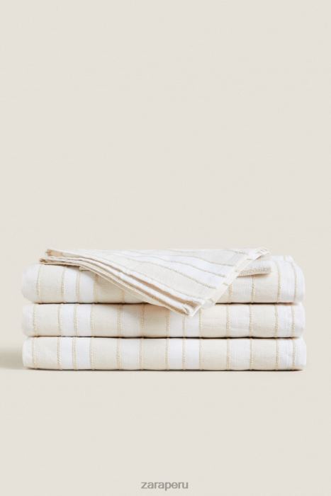 Zara unisexo mantel a rayas de hilo teñido BDP8J1672 accesorios crudo