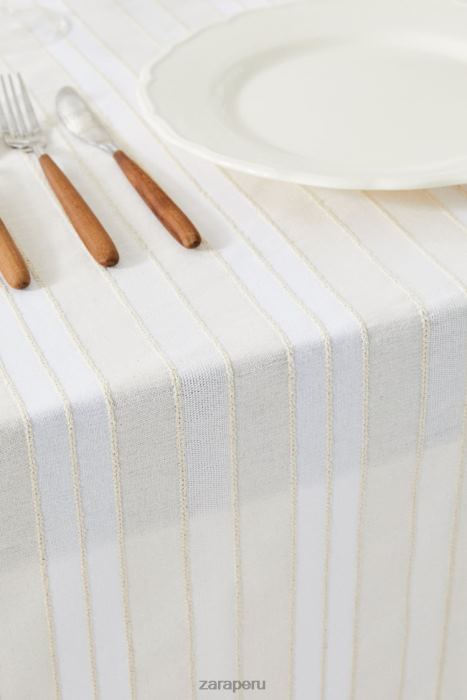 Zara unisexo mantel a rayas de hilo teñido BDP8J1672 accesorios crudo