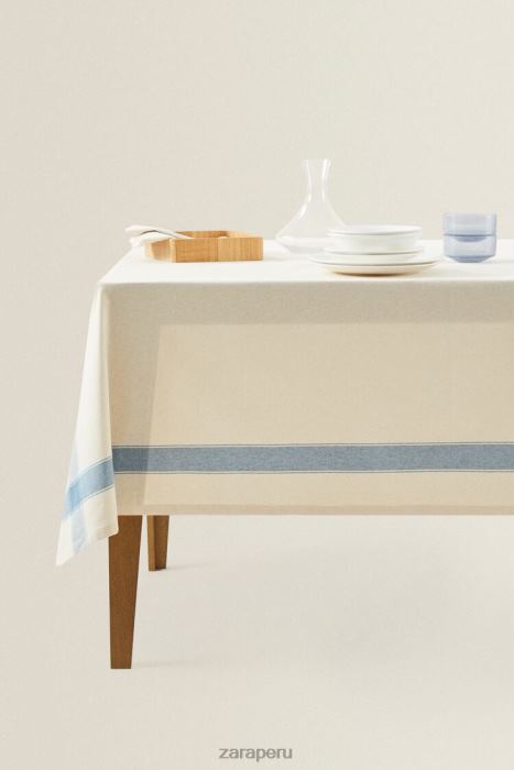 Zara unisexo mantel a rayas de hilo teñido BDP8J1674 accesorios azul