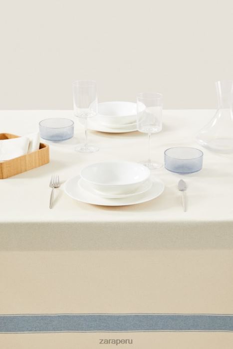 Zara unisexo mantel a rayas de hilo teñido BDP8J1674 accesorios azul