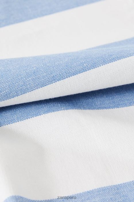 Zara unisexo mantel de algodón a rayas BDP8J1666 accesorios azul