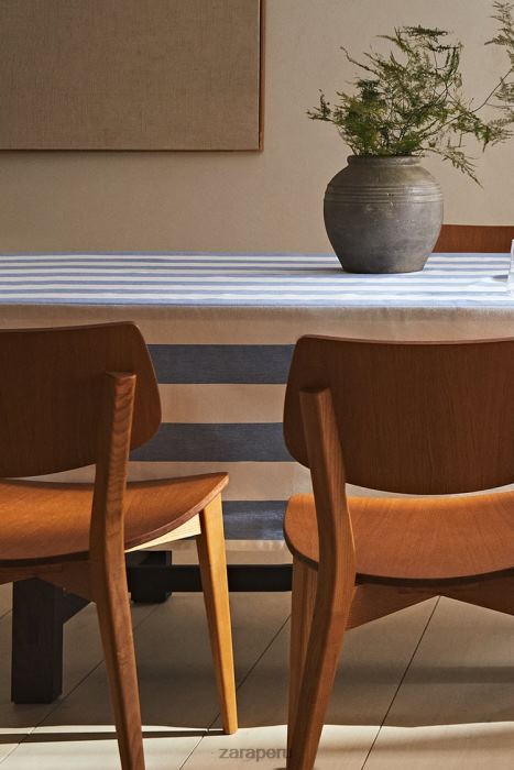 Zara unisexo mantel de algodón a rayas BDP8J1666 accesorios azul