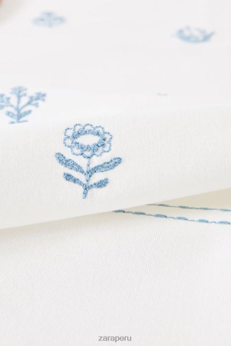 Zara unisexo mantel de flores bordadas BDP8J1676 accesorios azul