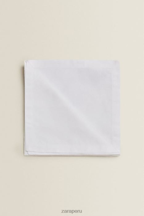 Zara unisexo servilleta de jacquard floral (paquete de 2) BDP8J1679 accesorios blanco
