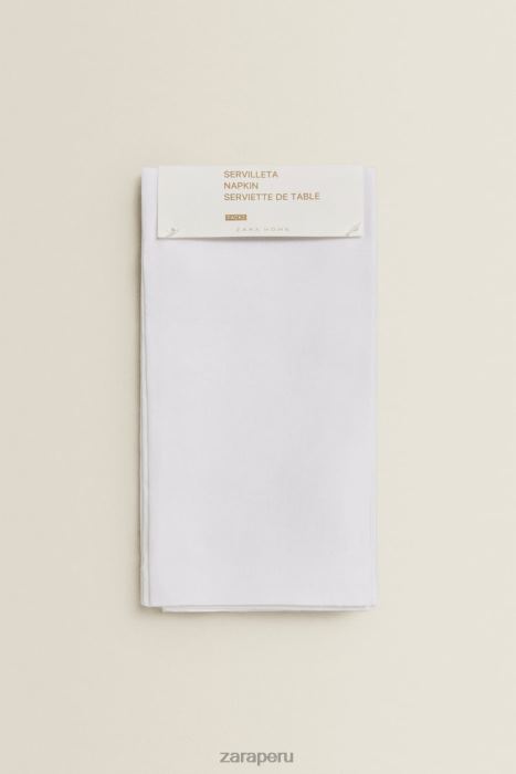 Zara unisexo servilleta de jacquard floral (paquete de 2) BDP8J1679 accesorios blanco
