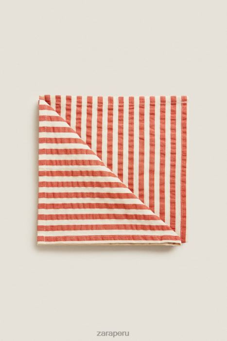Zara unisexo servilletas a rayas (paquete de 2) BDP8J1671 accesorios rojizo