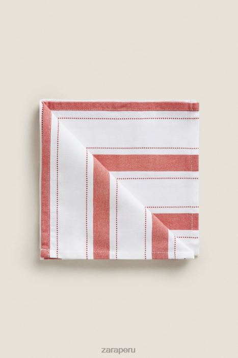 Zara unisexo servilletas de hilo teñido (paquete de 2) BDP8J1665 accesorios ladrillo