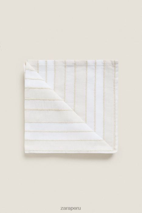 Zara unisexo servilletas de rayas con hilo teñido (paquete de 2) BDP8J1673 accesorios crudo