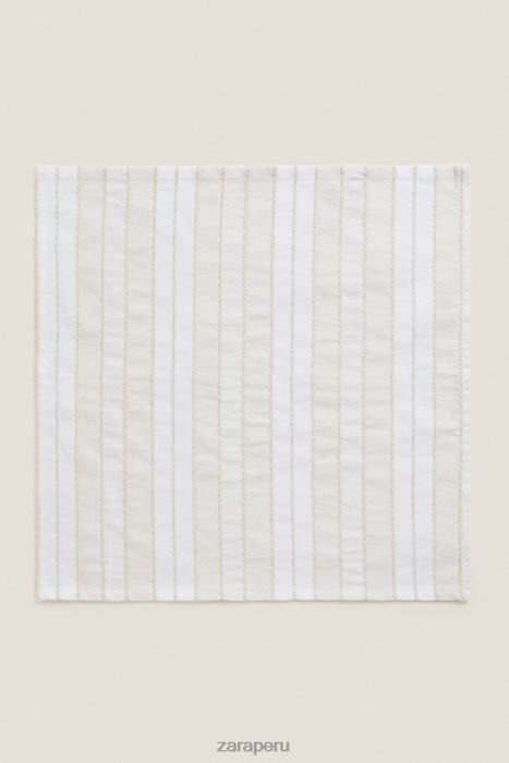 Zara unisexo servilletas de rayas con hilo teñido (paquete de 2) BDP8J1673 accesorios crudo