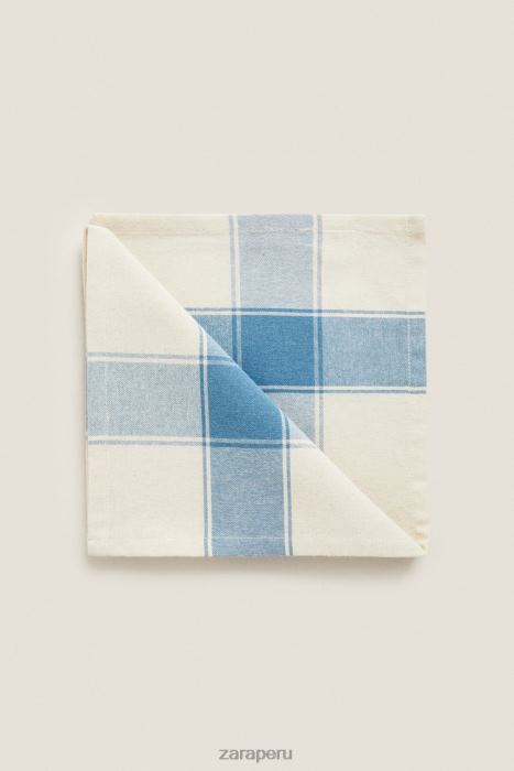 Zara unisexo servilletas de rayas con hilo teñido (paquete de 2) BDP8J1675 accesorios azul