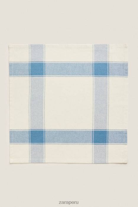 Zara unisexo servilletas de rayas con hilo teñido (paquete de 2) BDP8J1675 accesorios azul