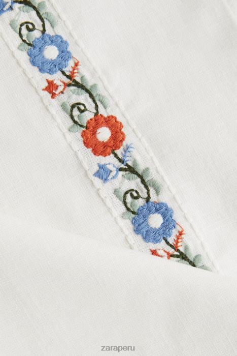 Zara unisexo servilletas de tela bordadas (paquete de 2) BDP8J1663 accesorios blanco