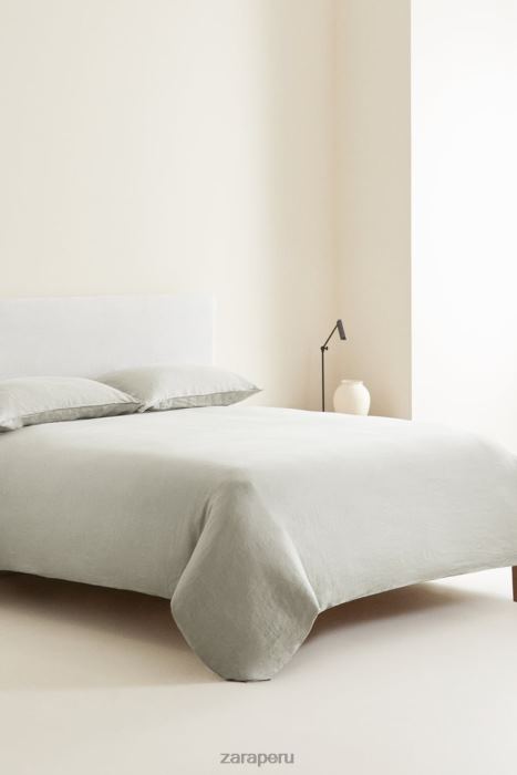 Zara unisexo (140 g/m²) sábana encimera de lino lavado BDP8J1661 accesorios verde claro