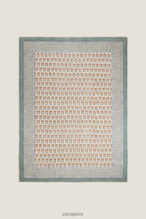 Zara unisexo alfombra con estampado de bloques BDP8J1639 accesorios durazno