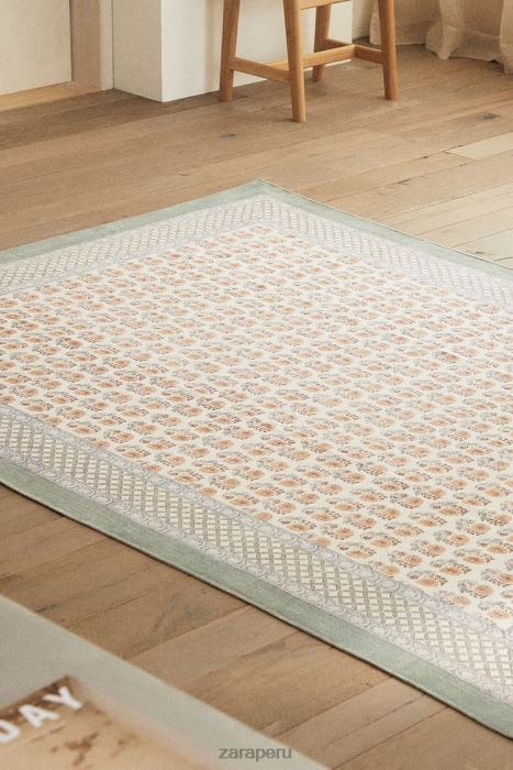 Zara unisexo alfombra con estampado de bloques BDP8J1639 accesorios durazno
