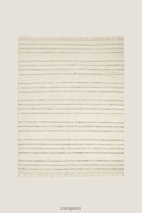 Zara unisexo alfombra de lana a rayas BDP8J1637 accesorios gris