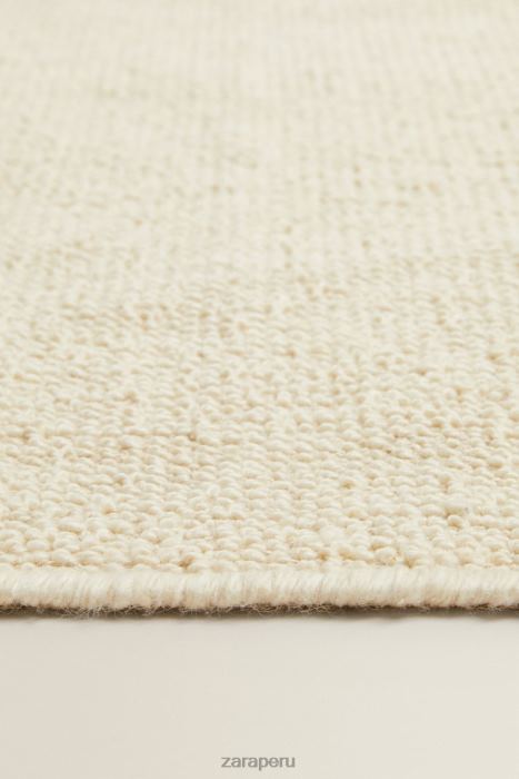 Zara unisexo alfombra de lana ondulada BDP8J1649 accesorios ostra blanca