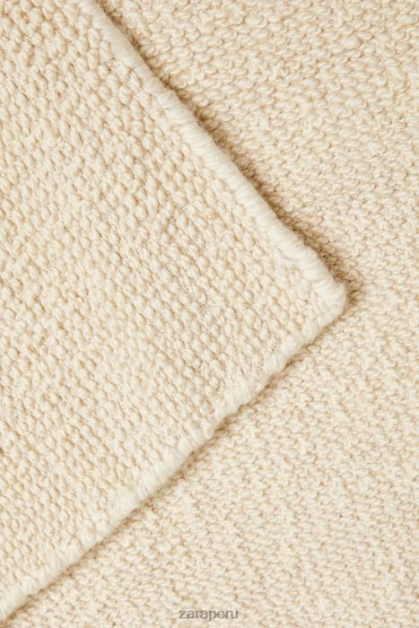 Zara unisexo alfombra de lana ondulada BDP8J1649 accesorios ostra blanca