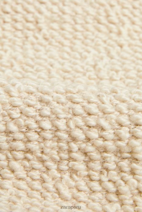 Zara unisexo alfombra de lana ondulada BDP8J1649 accesorios ostra blanca