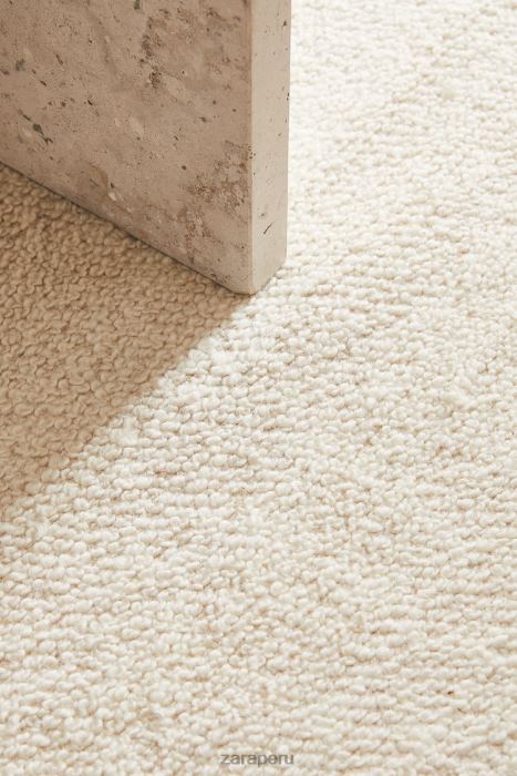 Zara unisexo alfombra de lana ondulada BDP8J1649 accesorios ostra blanca