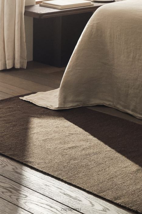 Zara unisexo alfombra de lana y algodon BDP8J1651 accesorios marrón