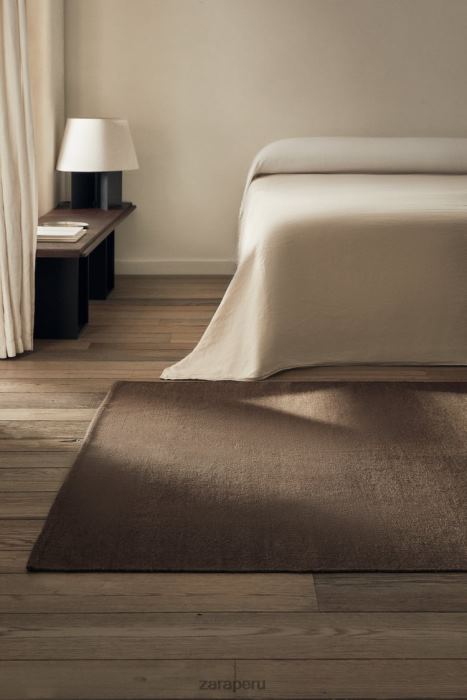 Zara unisexo alfombra de lana y algodon BDP8J1651 accesorios marrón