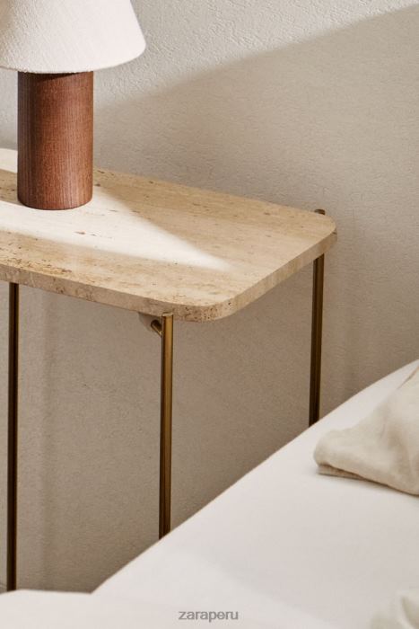 Zara unisexo mesa auxiliar de mármol BDP8J1632 accesorios crema