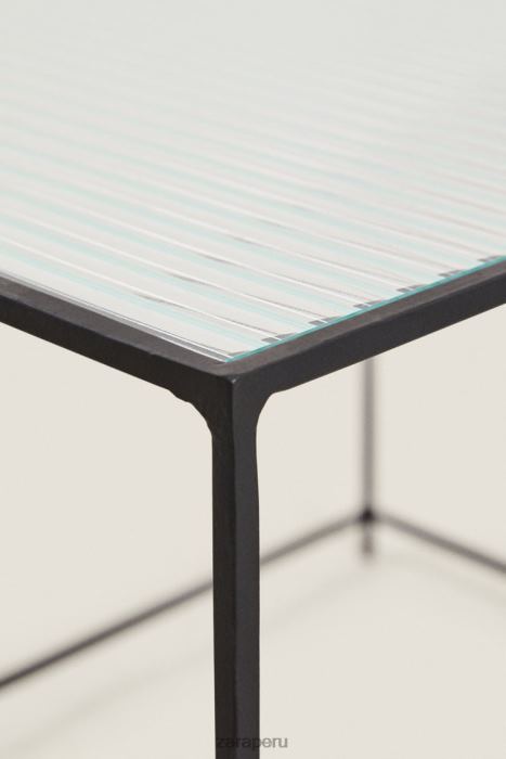 Zara unisexo mesa de metal y vidrio BDP8J1636 accesorios negro