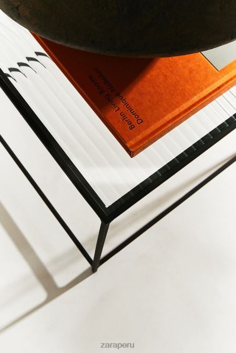 Zara unisexo mesa de metal y vidrio BDP8J1636 accesorios negro