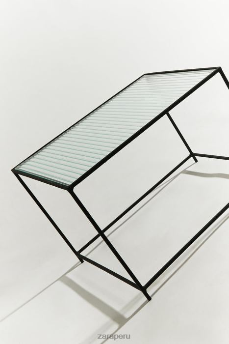 Zara unisexo mesa de metal y vidrio BDP8J1636 accesorios negro