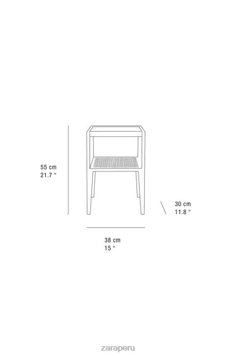 Zara unisexo mesita de noche de madera BDP8J1630 accesorios marrón